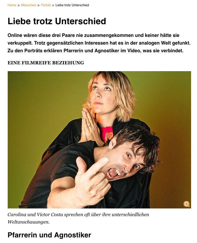 Article de presse et média : Migros Magazin vom 18. Mai 2017 - Ma femme est pasteure