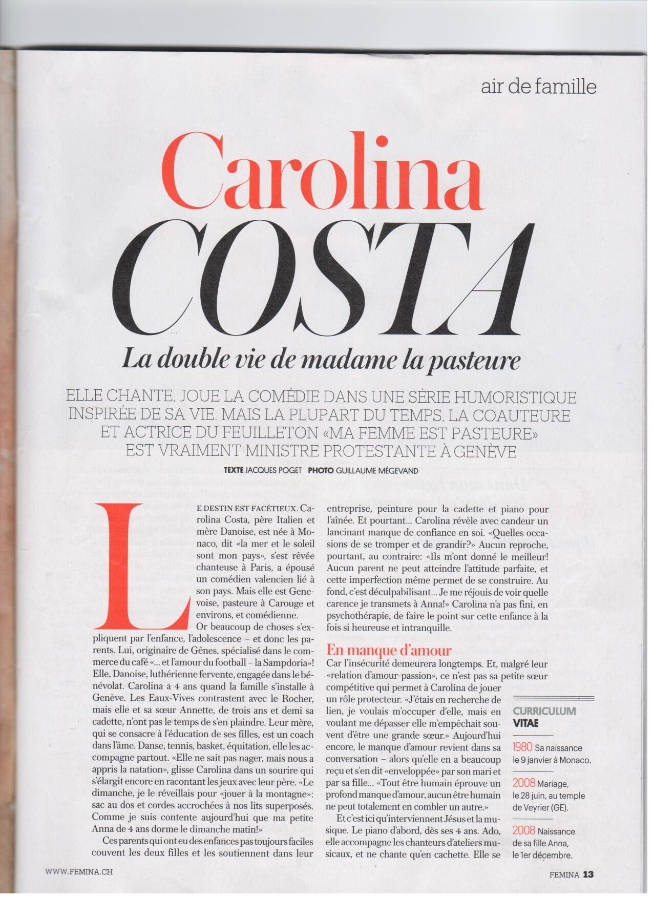 Article de presse et média : Fémina - Février 2015 (SUITE 1) - Ma femme est pasteure