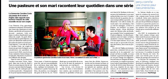Article de presse et média : Tribune de Genève 17/02/2015 - Ma femme est pasteure